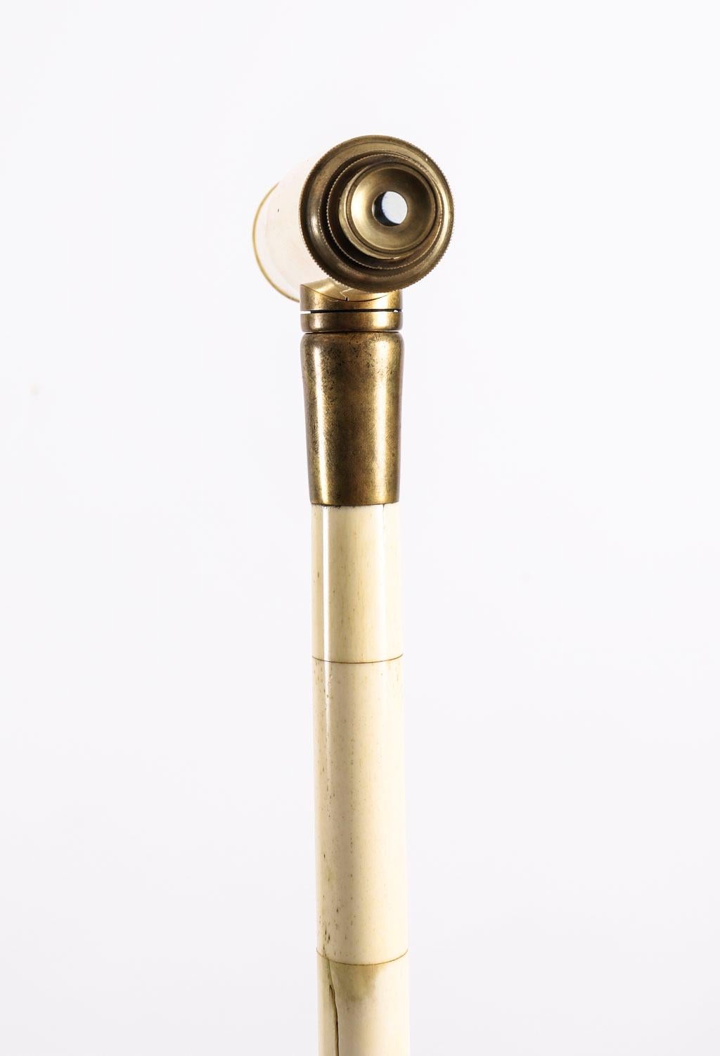 Antiguo bastón telescópico inglés de hueso Siglo XIX 92cm/36 pulgadas en venta 2