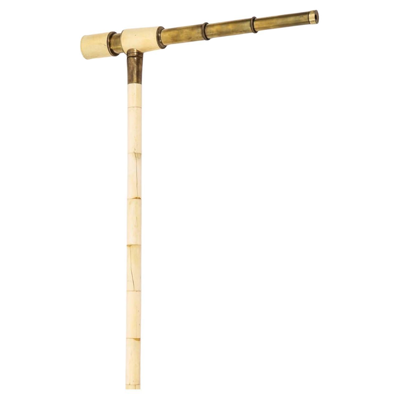 Antikes englisches Knochenteleskop Gehstock Stock 19. Jahrhundert 92cm/36 Zoll