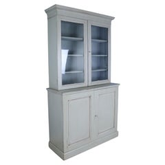 Antique English Bookcase, Newly Painted in the Regency Style