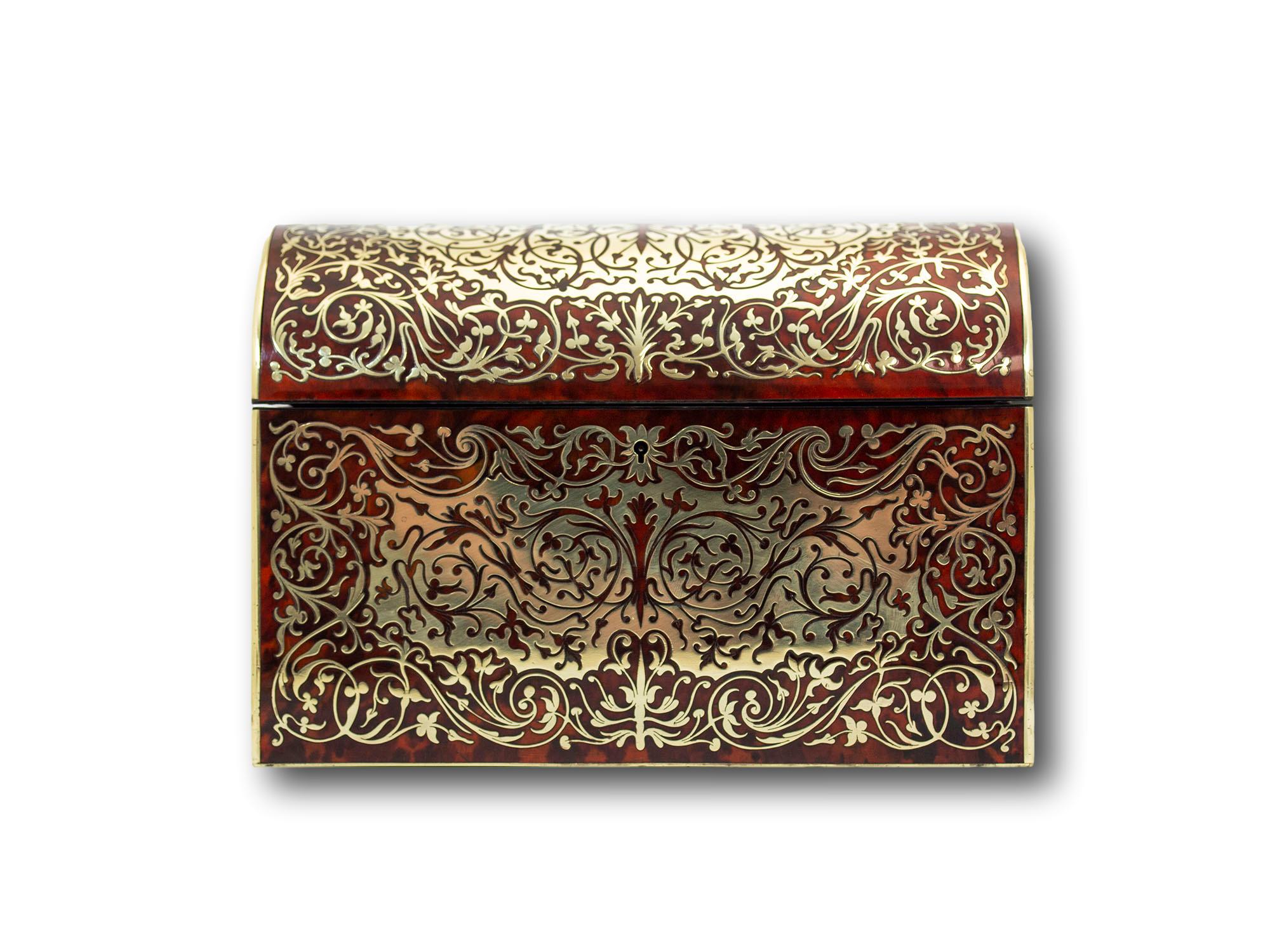 Late Victorian Antique English Boulle Stationery Box by Leuchars & Sons For Sale