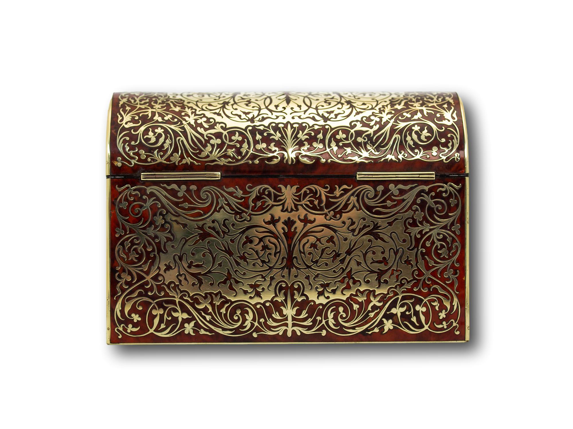 Antique English Boulle Stationery Box by Leuchars & Sons In Good Condition For Sale In Northampton, GB