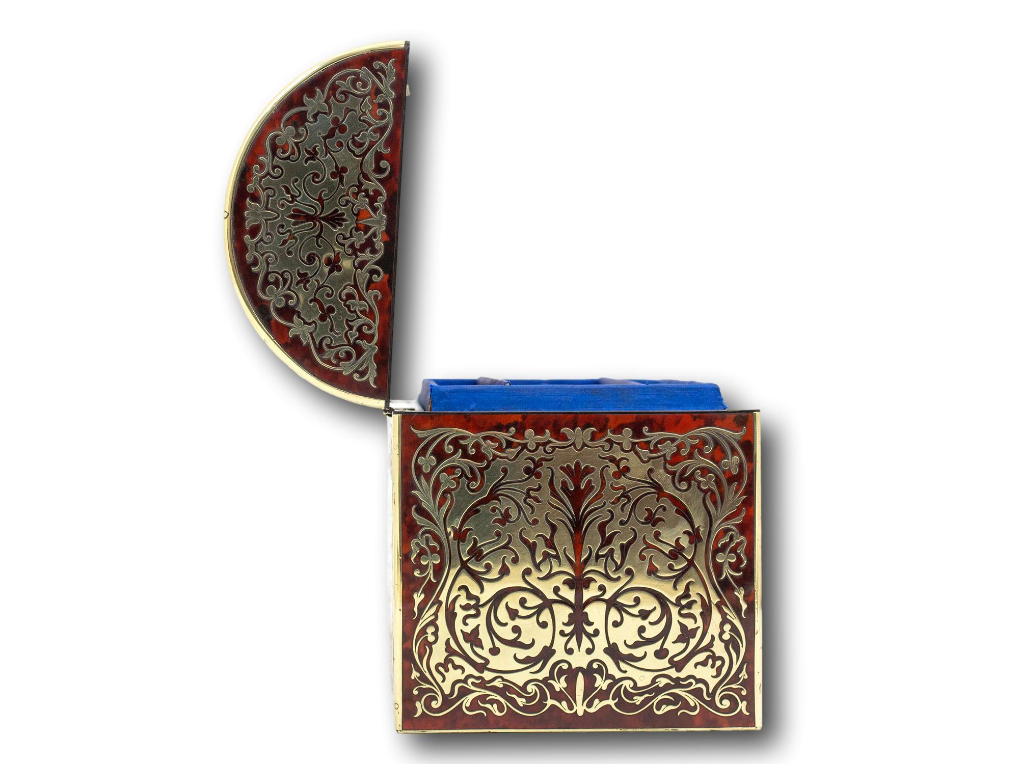 Antiguo estuche de papelería inglés Boulle de Leuchars & Son siglo XIX en venta