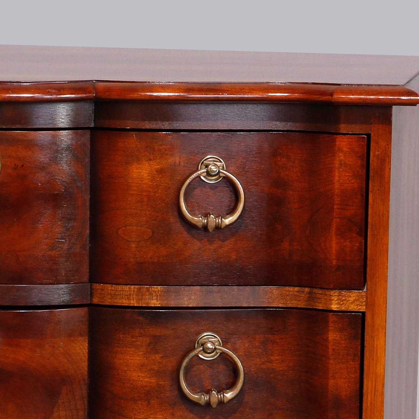 Antique English Bow Front Cherry Chest of Drawers, 20th Century 1