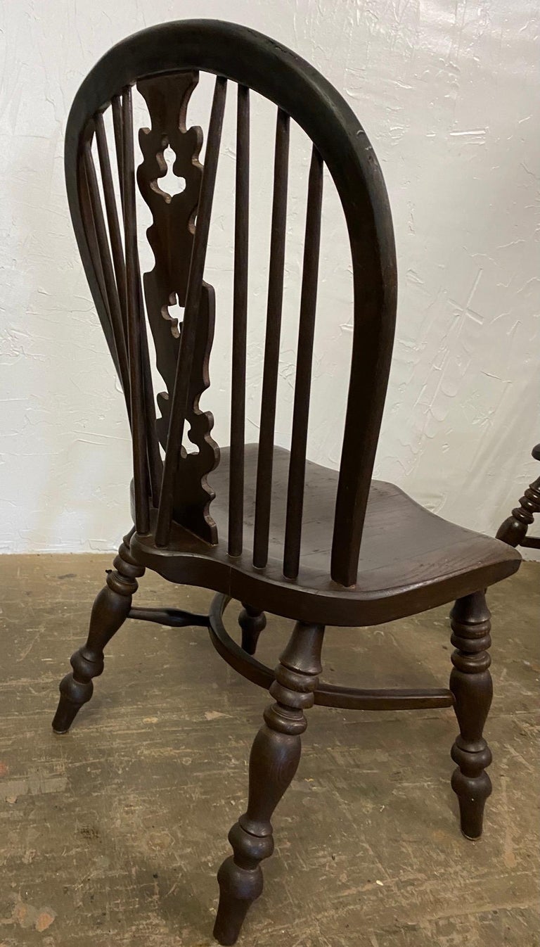 Antique English Brace Back Windsor Chairs For Sale 5