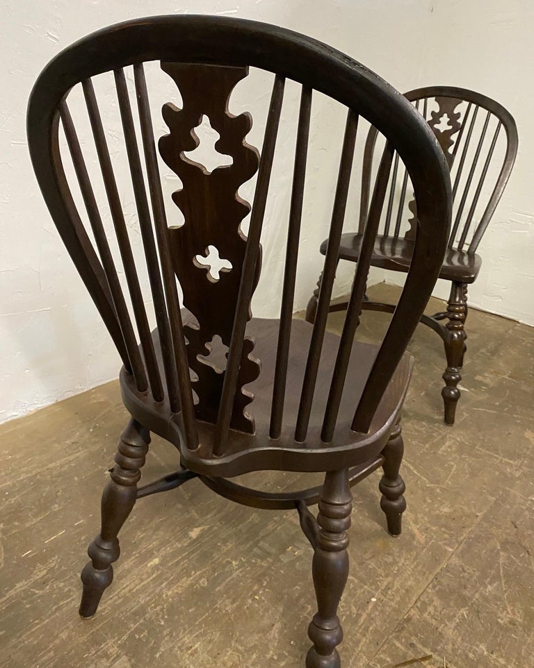 Antique English Brace Back Windsor Chairs For Sale 6