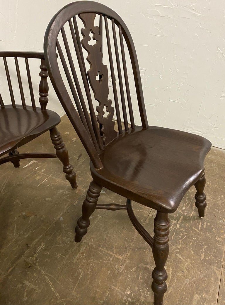 Hand-Crafted Antique English Brace Back Windsor Chairs For Sale