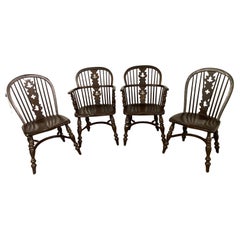 Antique English Brace Back Windsor Chairs