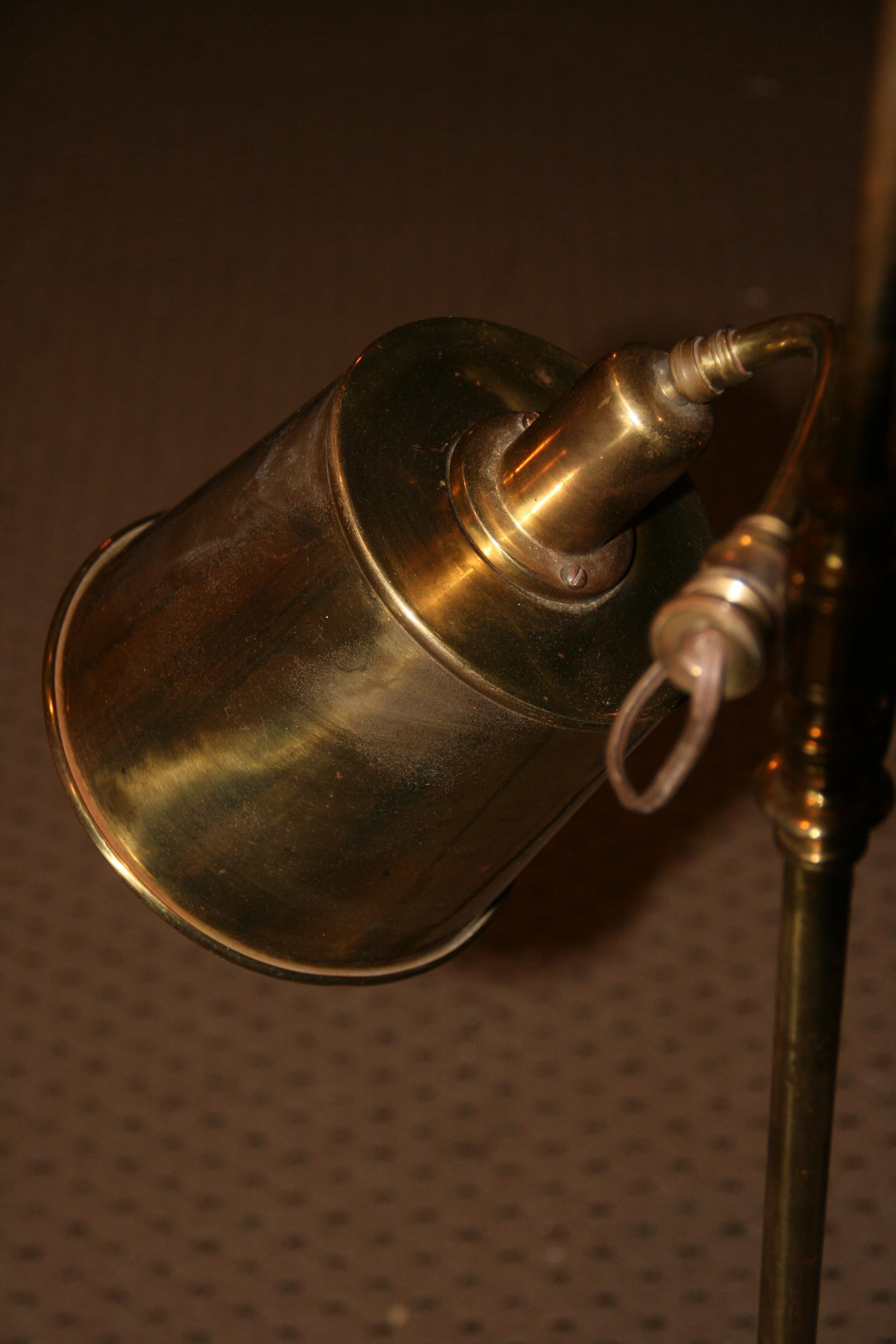 Antique English Brass Adjustible Floor Lamps a Pair For Sale 7