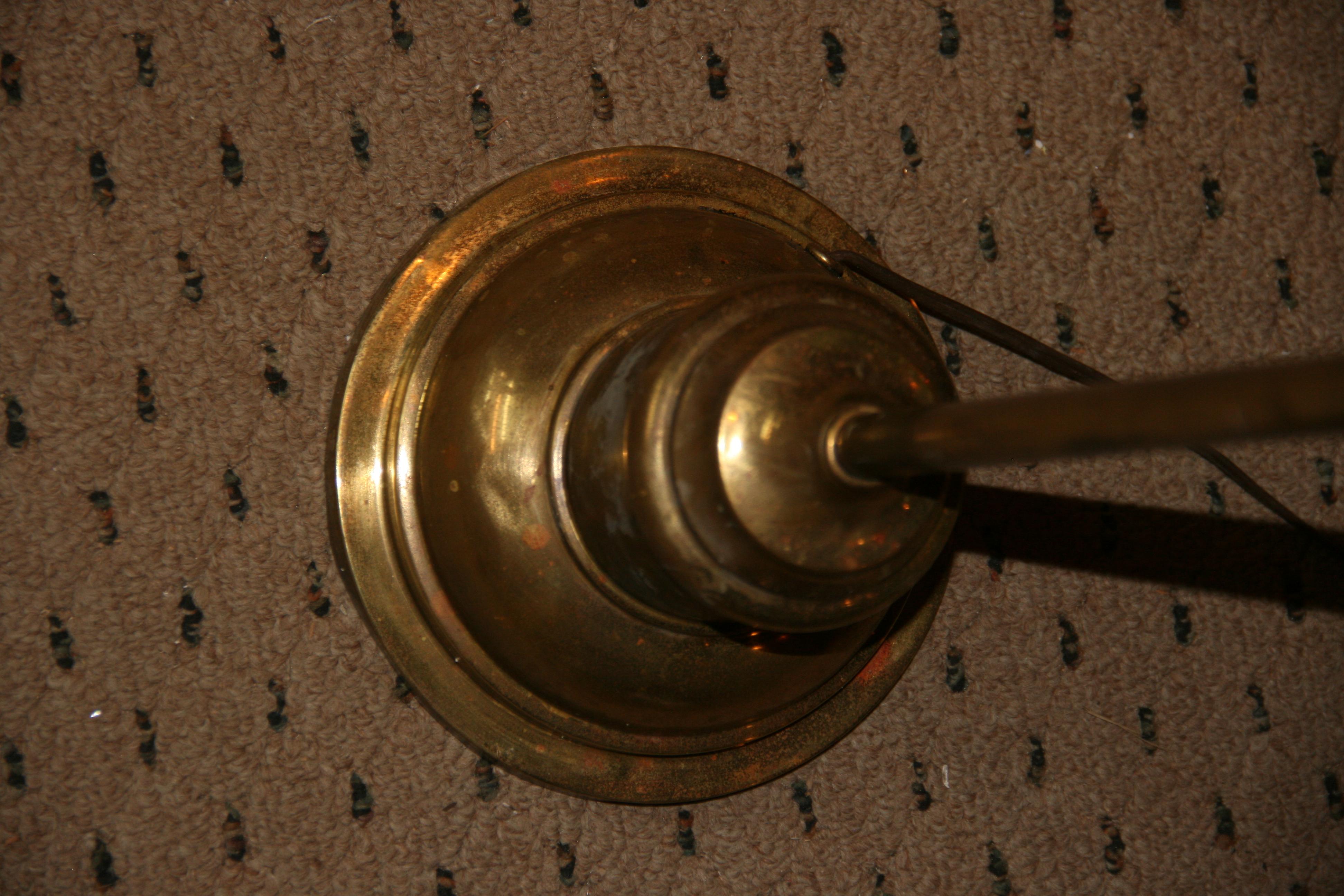 Antique English Brass Adjustible Floor Lamps a Pair For Sale 9