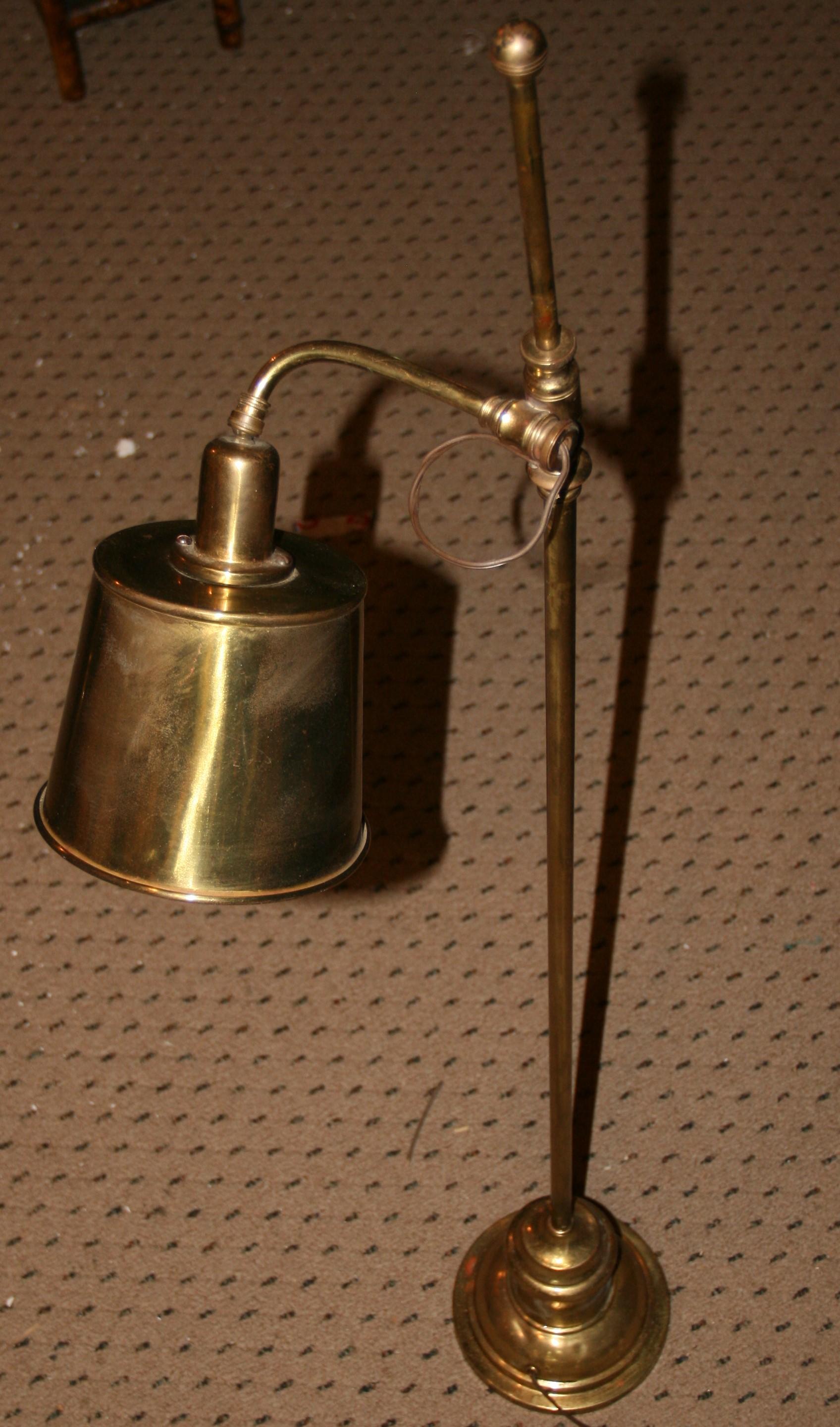 1830 Pair English brass adjustable floor lamps