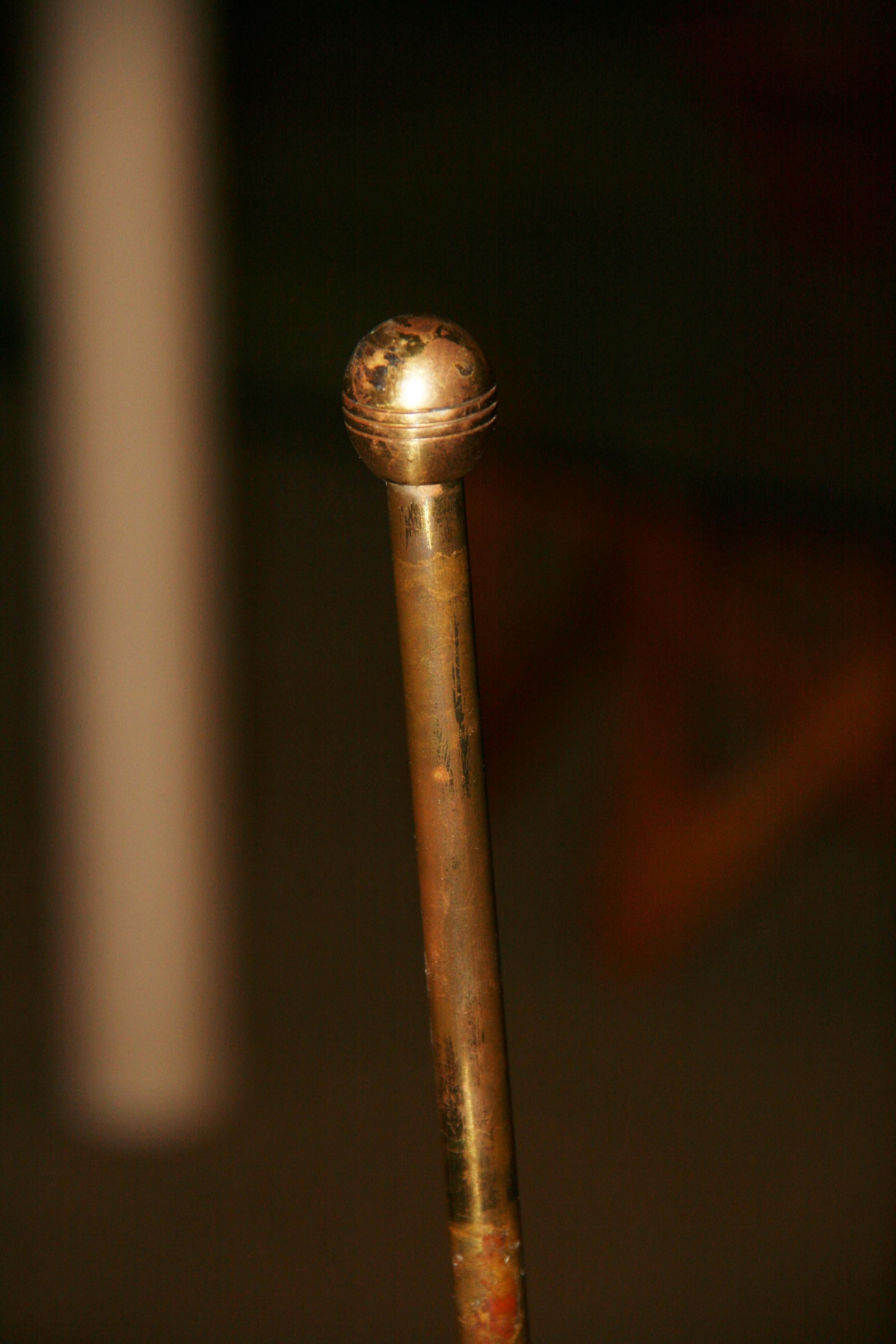 Antique English Brass Adjustible Floor Lamps a Pair For Sale 4