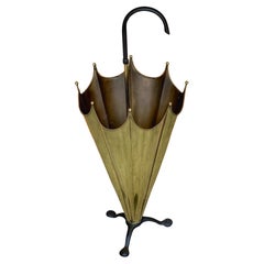 Antique English Brass and Iron Umbrella Stand in the Form of an Umbrella