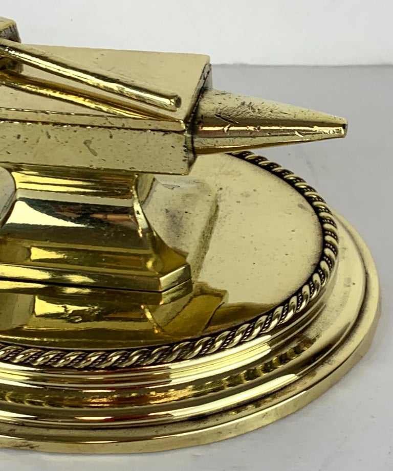 Antique English Brass Anvil Matchstrike For Sale at 1stDibs