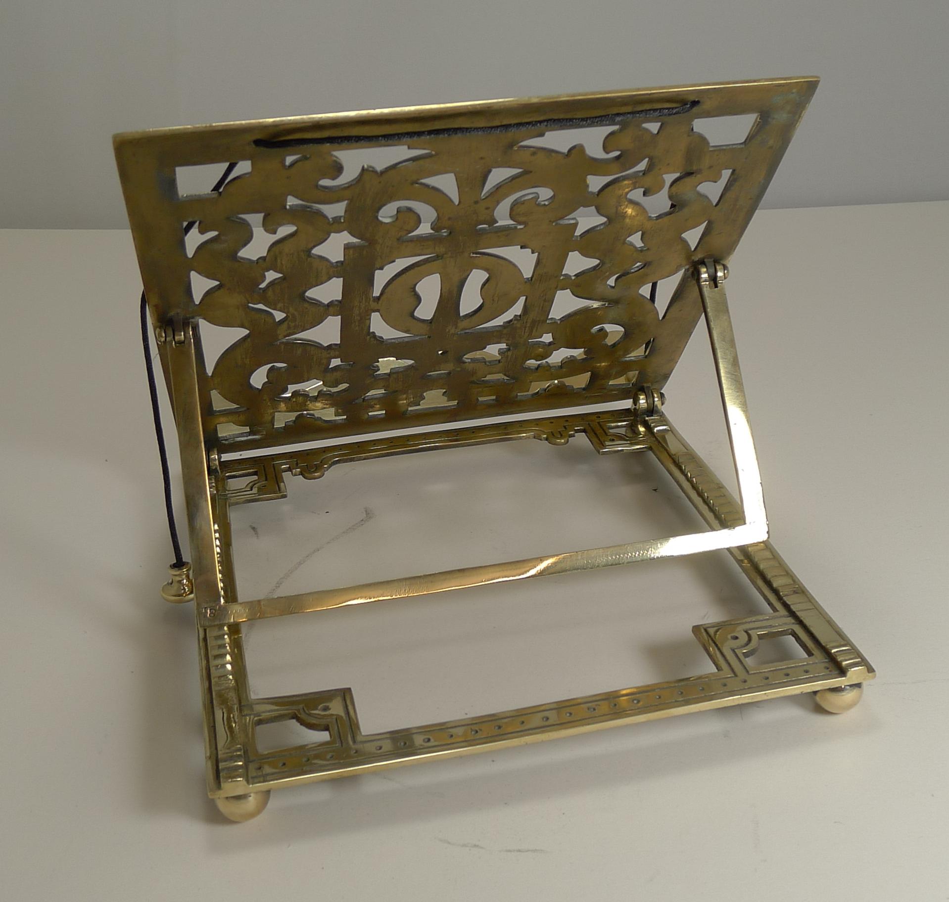 Late 19th Century Antique English Brass Book Stand / Lectern circa 1880 by William Tonk and Sons