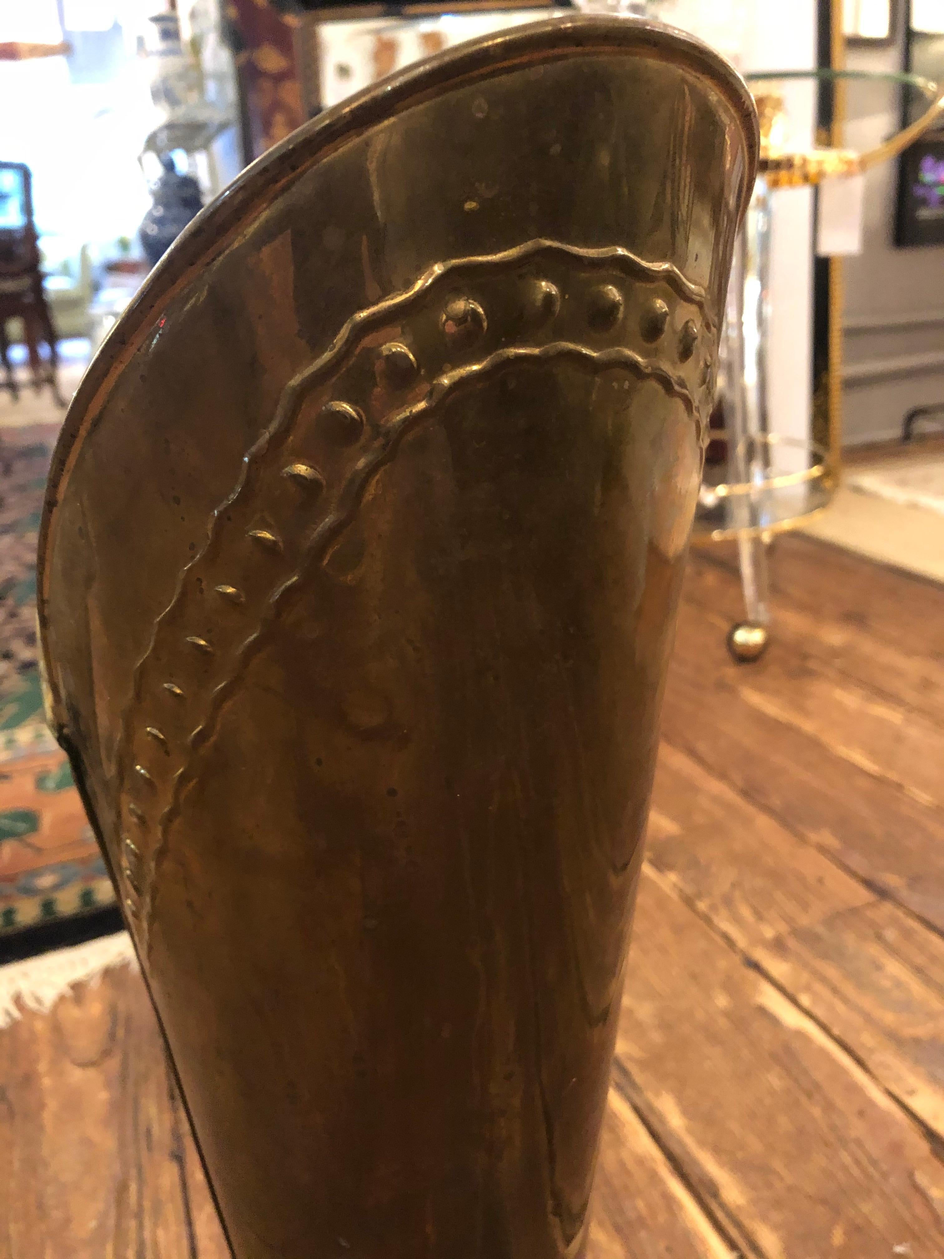 19th Century Antique English Brass Boot Umbrella Stand