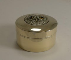 Antique English Brass Box - Owl with Glass Eyes, circa 1900