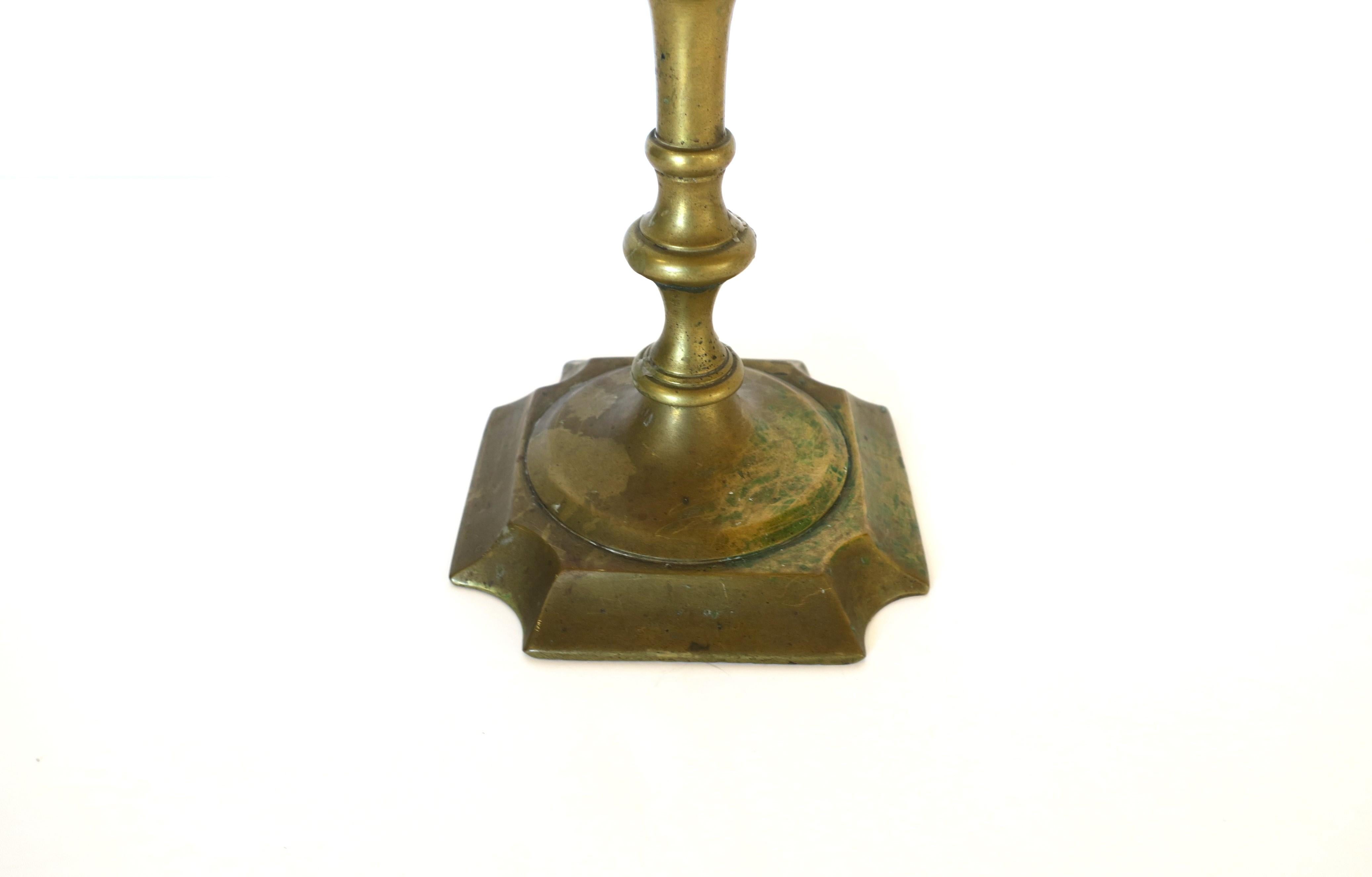 Antique English Brass Candlestick Holder For Sale 2
