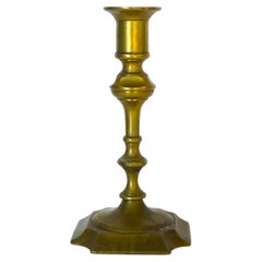 Used English Brass Candlestick Holder