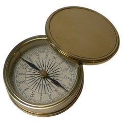 Antique English Brass Cased Compass c.1890