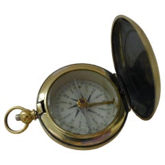 Antique English Brass Cased Compass c.1900