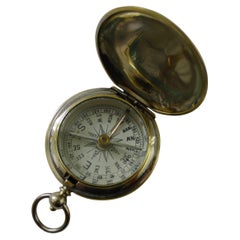 Antique English Brass Cased Compass c.1900