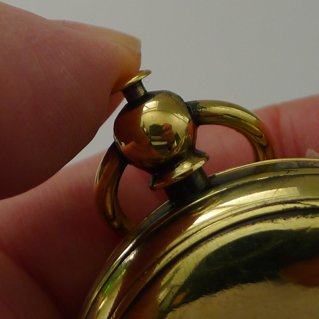 Antique English Brass Cased Compass Reg. No. For 1903 In Good Condition For Sale In Bath, GB
