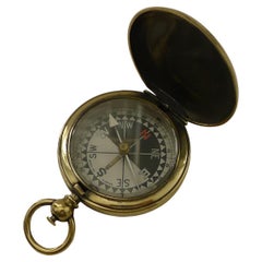 Antique English Brass Cased Compass Reg. No. For 1903