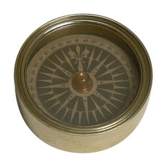 Antique English Brass Cased Floating Card Explorers Pocket Compass, circa 1880