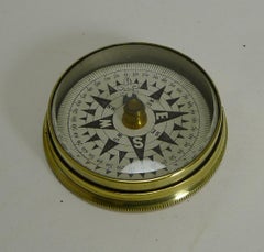 Antique English Brass Cased Floating Card Explorers Pocket Compass, circa 1880