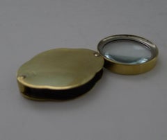 Antique English Brass Cased Folding Magnifying Glass c.1920