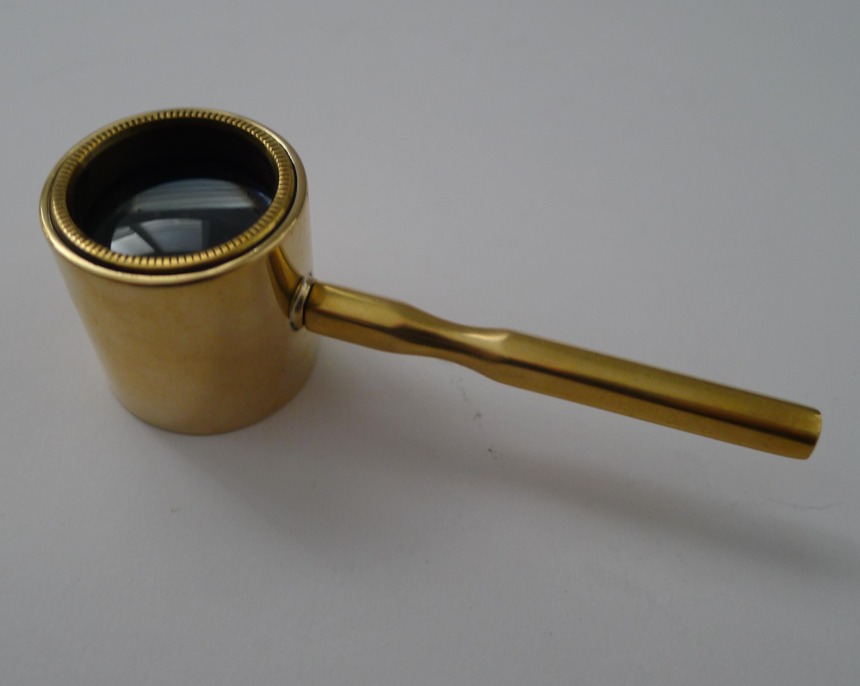 British Antique English Brass Coddington Magnifying Glass c.1880