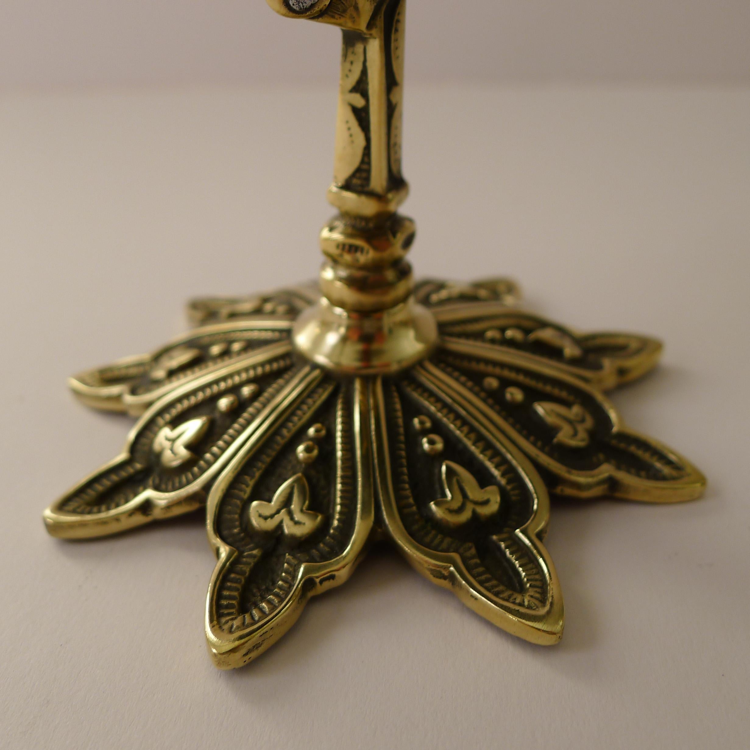 Late Victorian Antique English Brass Desk / Counter Bell c.1890