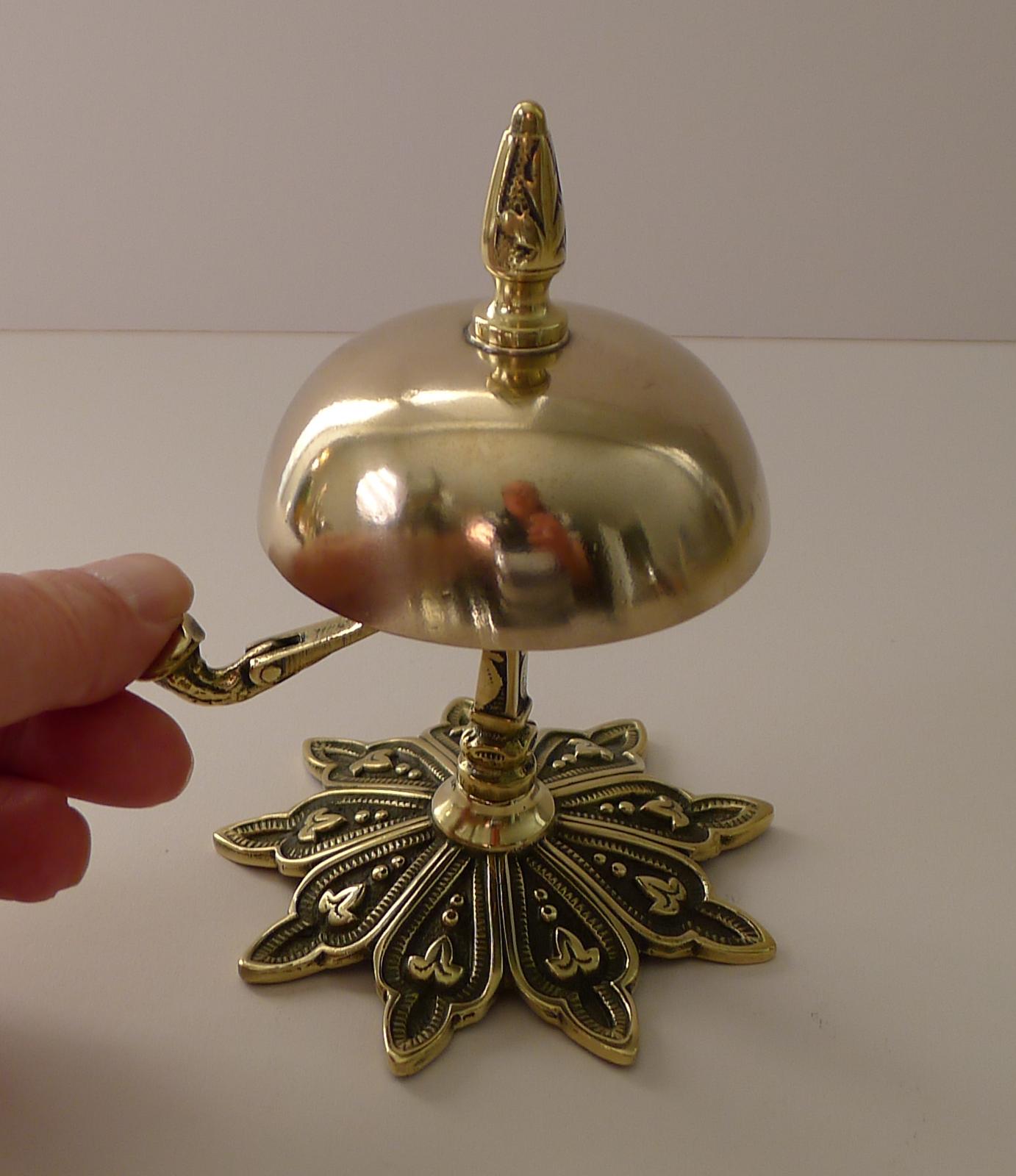 British Antique English Brass Desk / Counter Bell c.1890