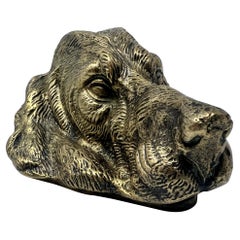 Antique English Brass Dog Paper Clip