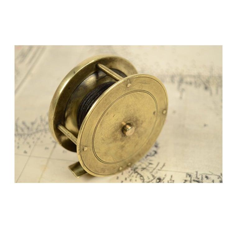 Antique English Brass Fishing Reel Made in the Early 1900s 3