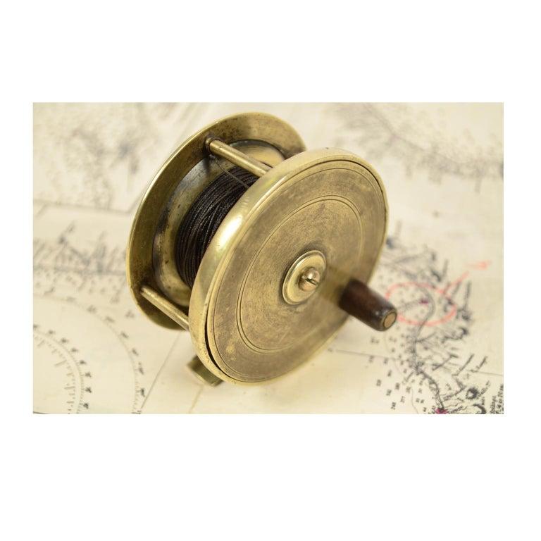 Antique English Brass Fishing Reel Made in the Early 1900s 1