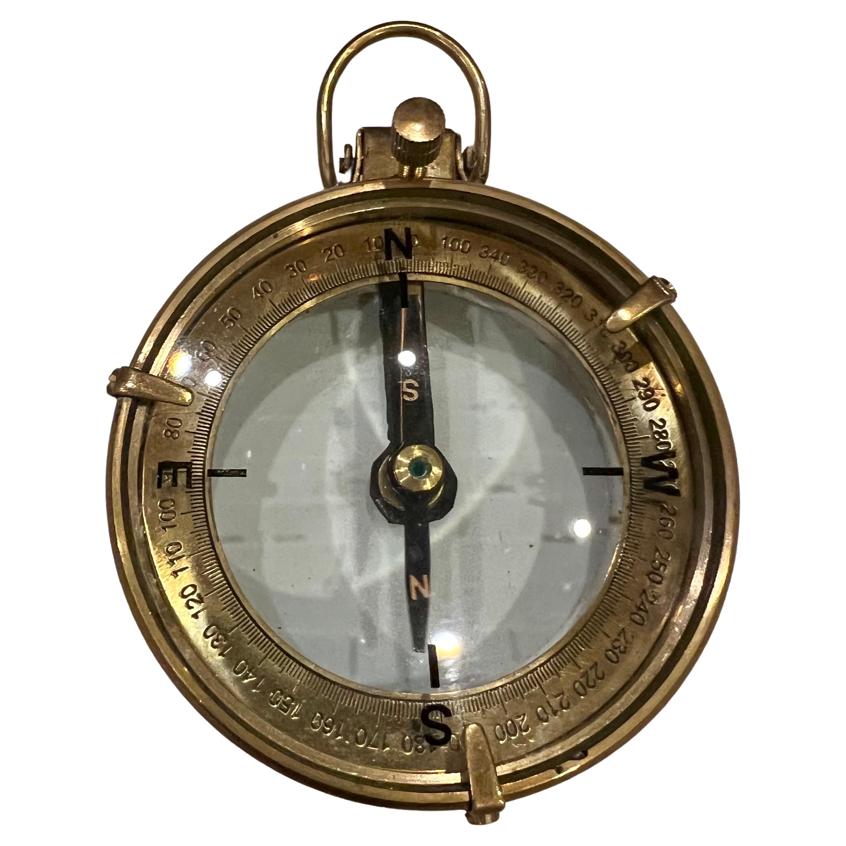 Antique English Brass & Glass Elegant Compass by Spencer & Co London In Good Condition For Sale In San Diego, CA