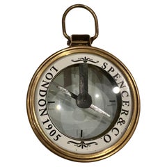 Compass anglais élégant en laiton et verre par Spencer & Co London