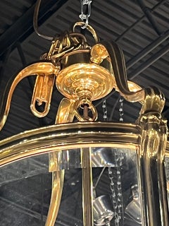 Antique English Brass Hall Lantern