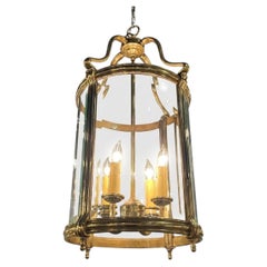 Antique English Brass Hall Lantern
