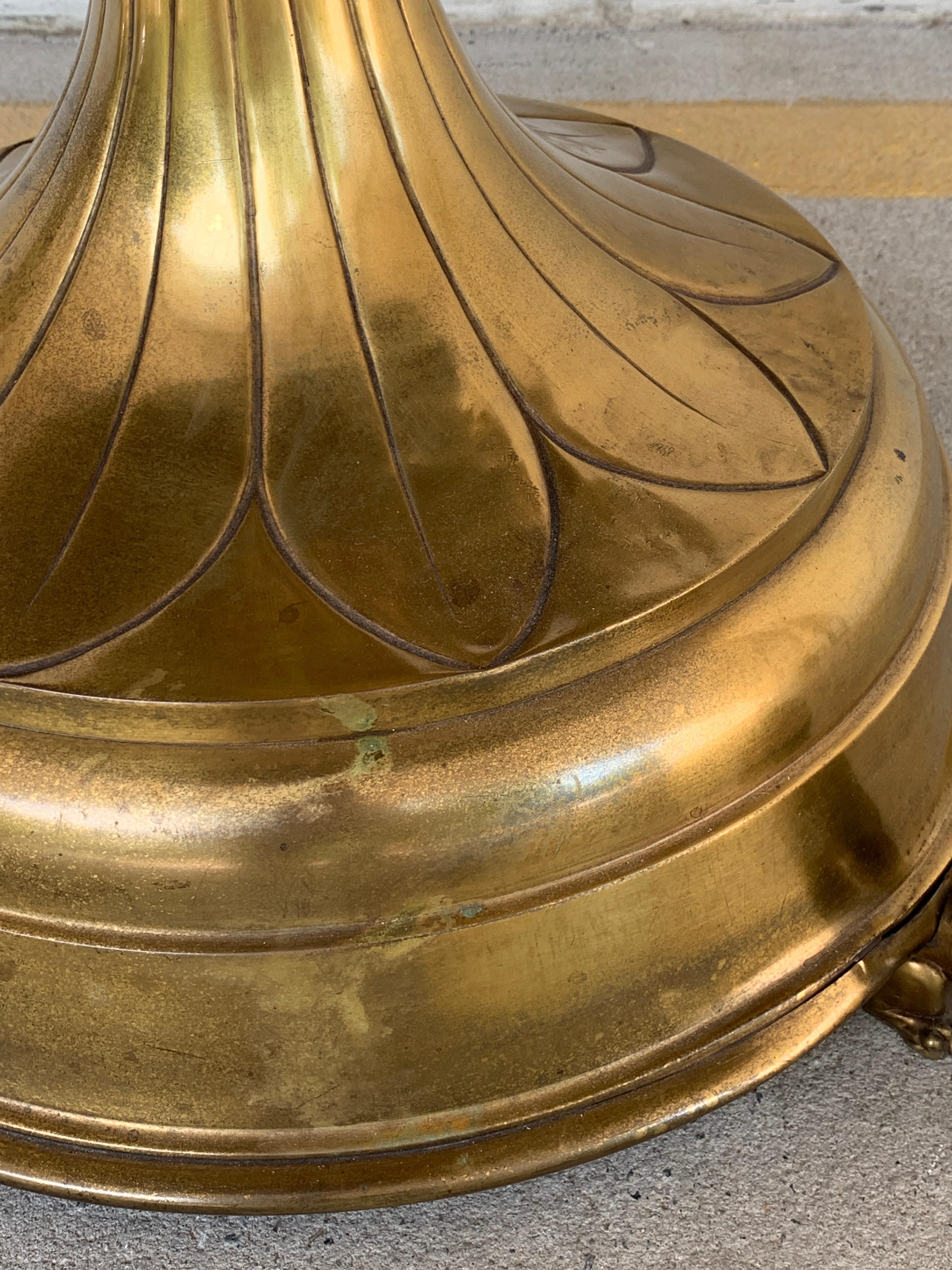 Antique English Brass and Mahogany Lion Motif Pub Table 1