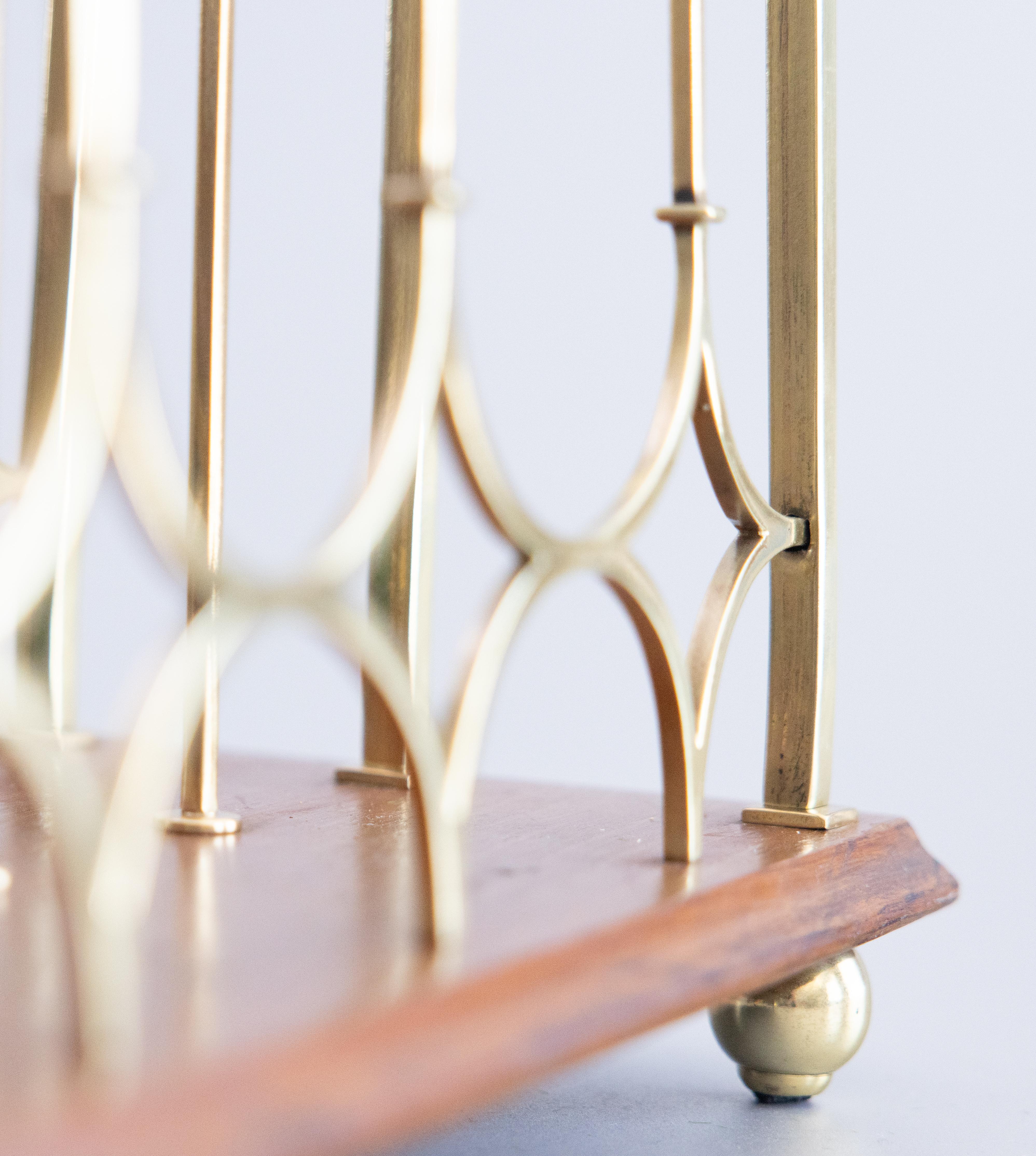 Antico portariviste inglese in ottone e Oak, 1920 circa in vendita 3