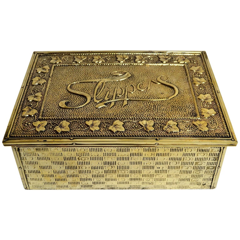 Antique English Brass Slipper Box at 1stDibs | antique slipper box, slipper  box design, slipper boxes