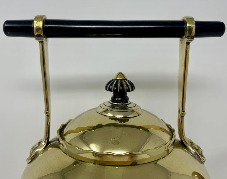 Antique English Brass Tea Kettle on Stand, circa 1880 For Sale at 1stDibs
