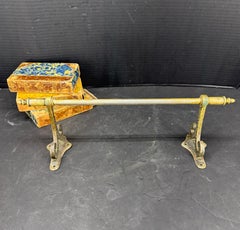 Antique English Brass Towel Linen Rack Holder Wall Mounted