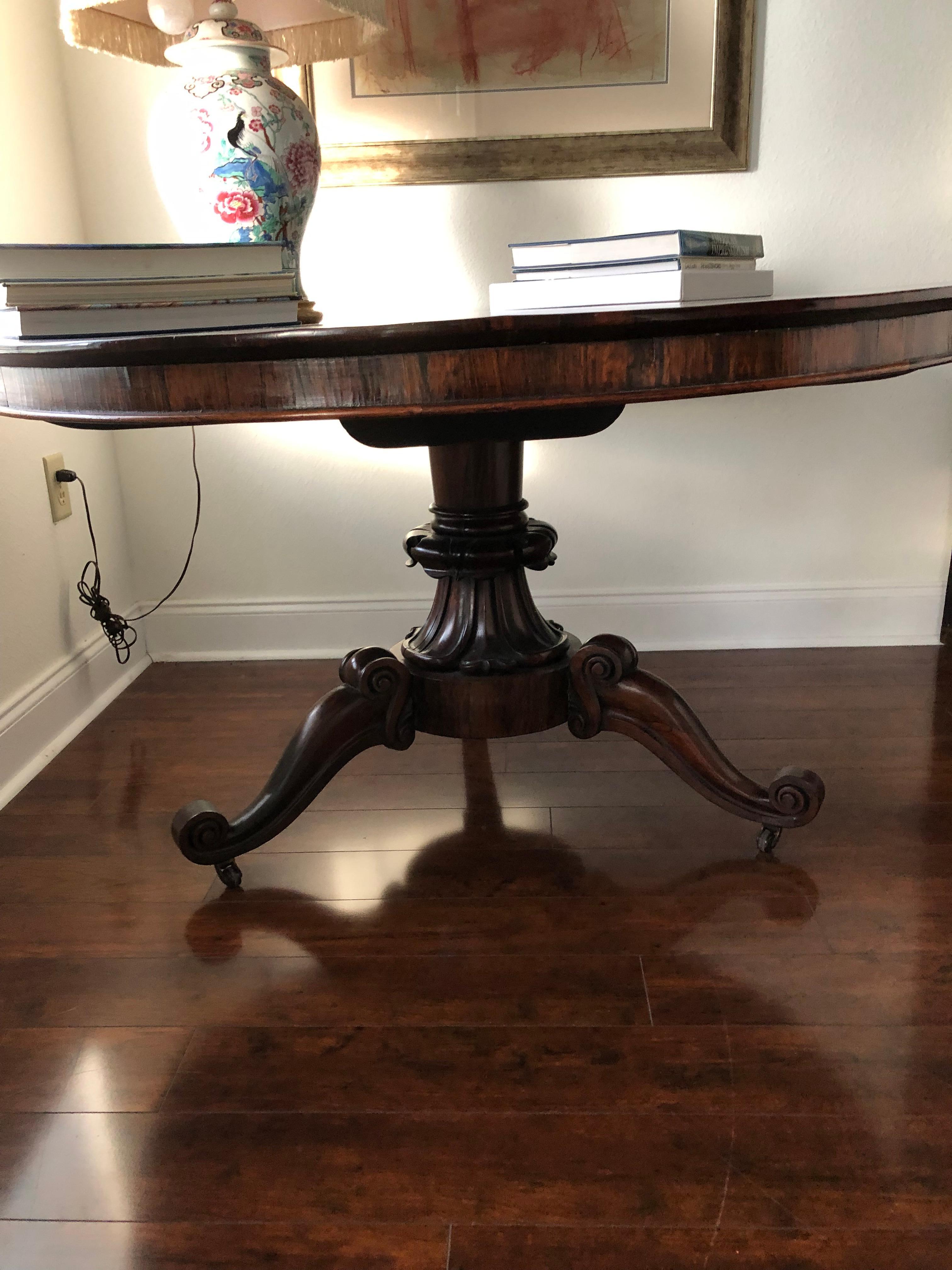 Hand-Crafted Antique English Breakfast Tilt Top Table For Sale