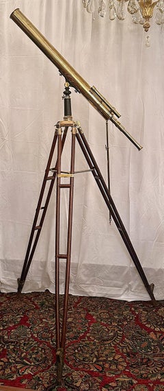Antique English "Broadhurst Clarkson & Co." Telescope on Stand, Circa 1910-1920.