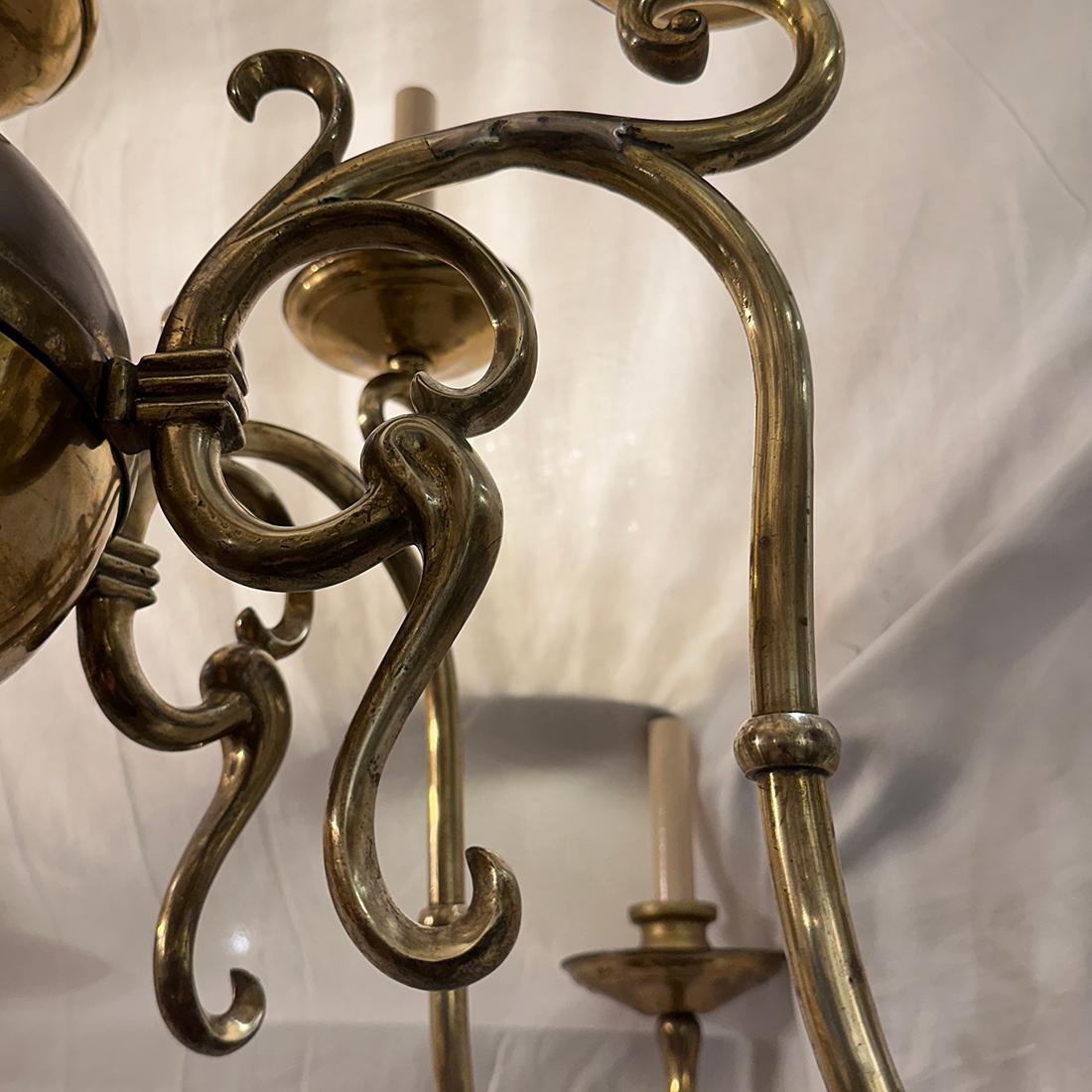Lustre en bronze anglais ancien Bon état - En vente à New York, NY