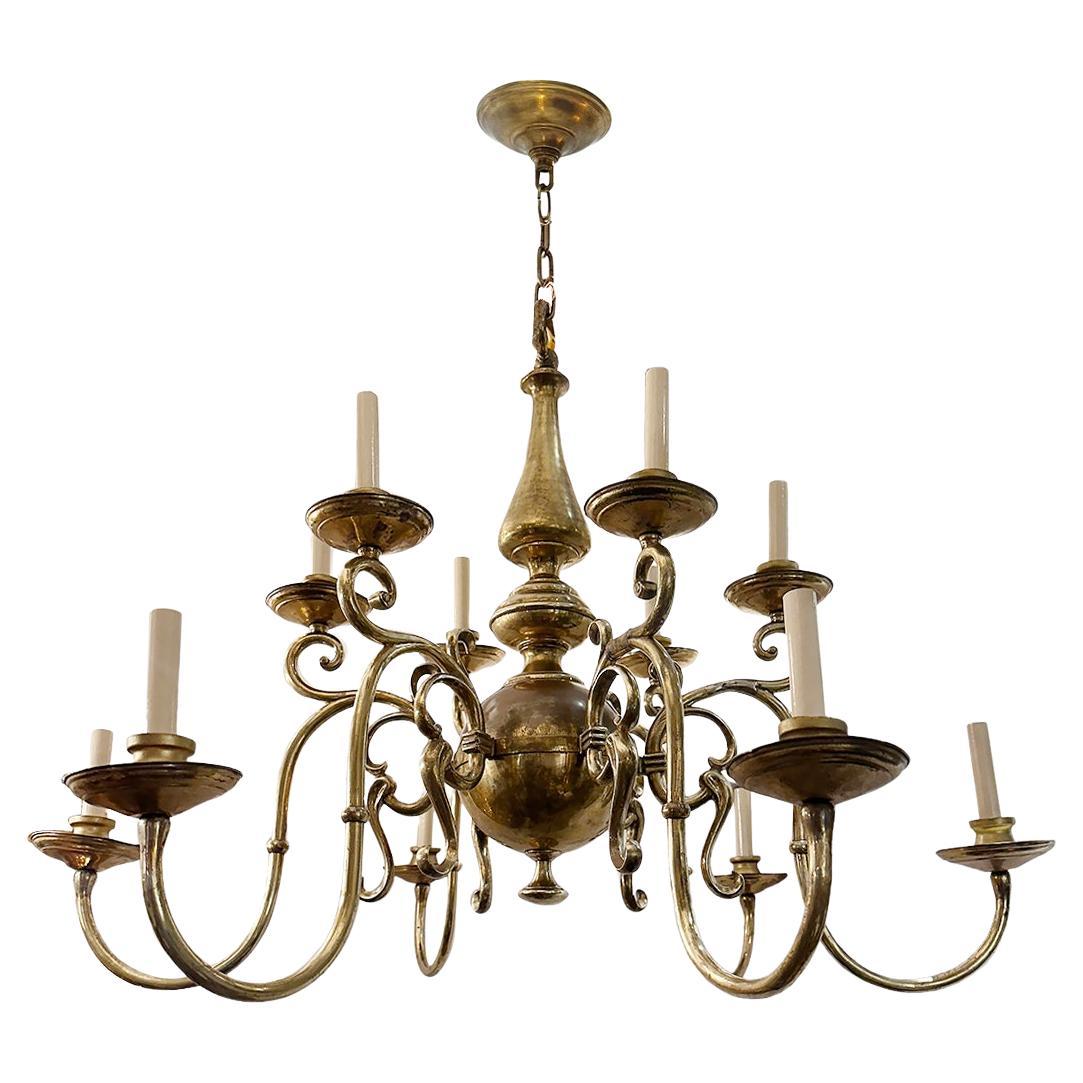 Lampadario in bronzo inglese antico