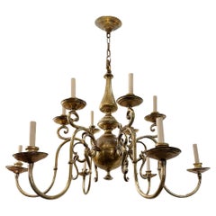 Lampadario in bronzo inglese antico